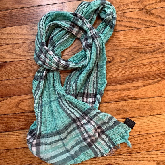 V.Fraas plaid check cotton scarf - Picture 1 of 4